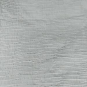 HOTEL BRAND! GORGEOUS WHITE ON WHITE CRINKLED COTTON FABRIC SHOWER CURTAIN!